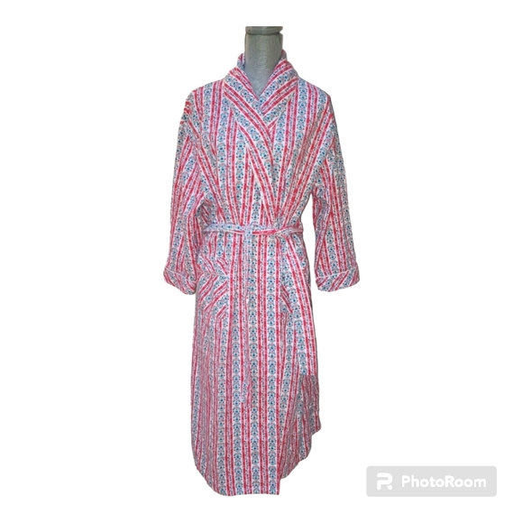 Lanz Vintage Tyrolean Cotton Flannel Robe Size Medium M - Picture 1 of 9